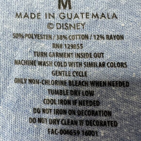 Disney Mickey Mouse Womens SS V‎ Neck Blue Tshirt Size M - Picture 5 of 8